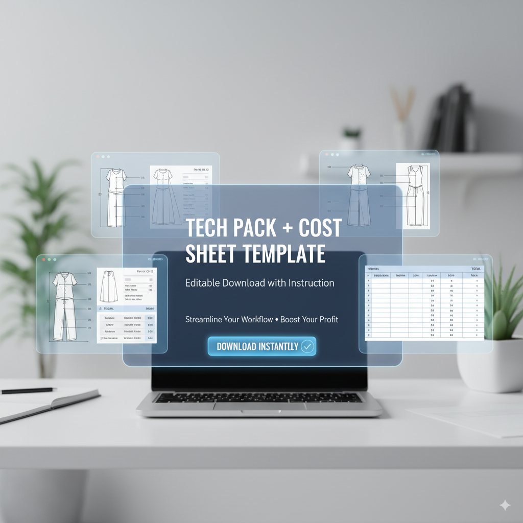 Tech Pack + Cost Sheet Template – Editable Download with Instructions (Digital File)