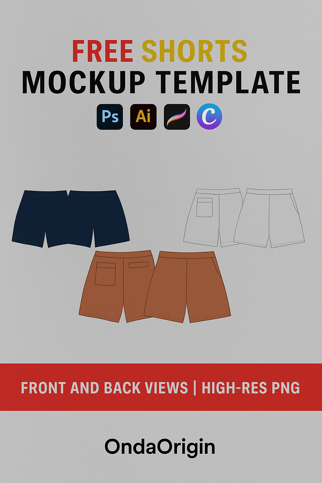 Free Shorts Mockup Template – High-resolution