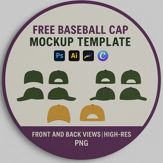 Free Baseball Cap Mockup | Digital Download for Designers, POD Merch, Shopify & Etsy Stores | Editable High-Resolution Template