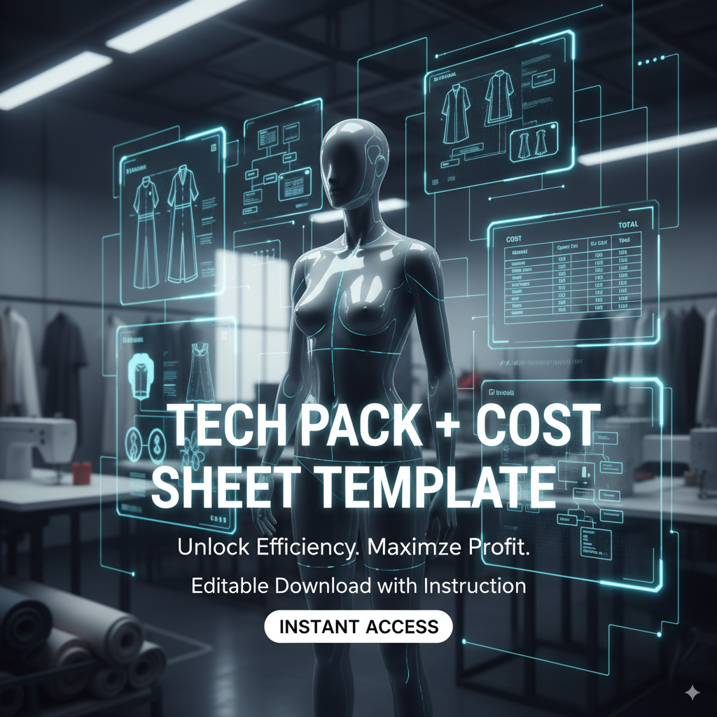 Tech Pack + Cost Sheet Template – Editable Download with Instructions (Digital File)